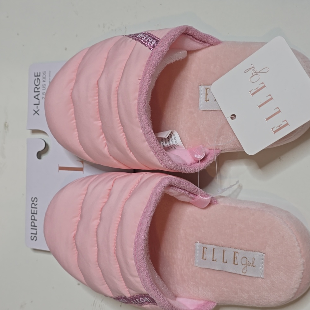 ELLE Girls Light Pink Slipper XL 2.5